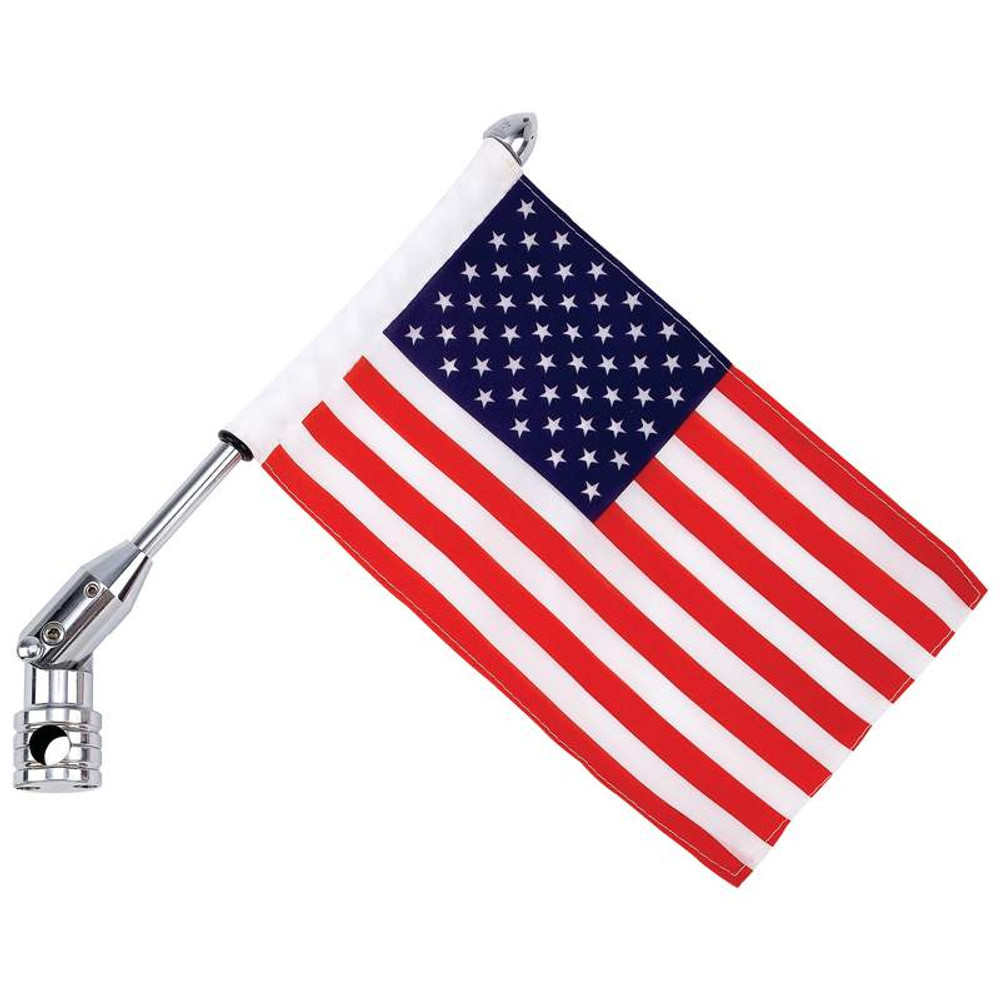 Motorcycle Flag Pole - American Flag - 13 - Accessories - BKFLAGPL-BN