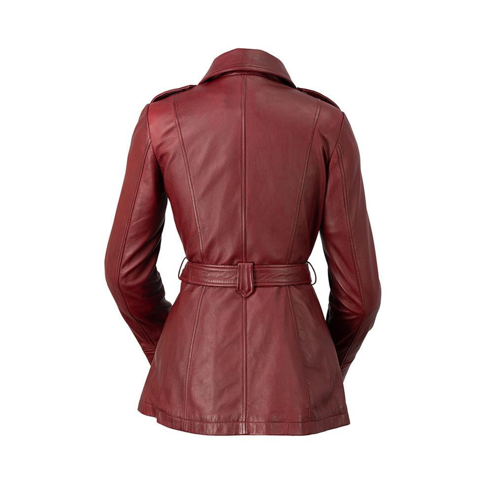 Traci - Women's Leather Trench Coat Jacket - Choice Of Colors - WBL1087-FM
