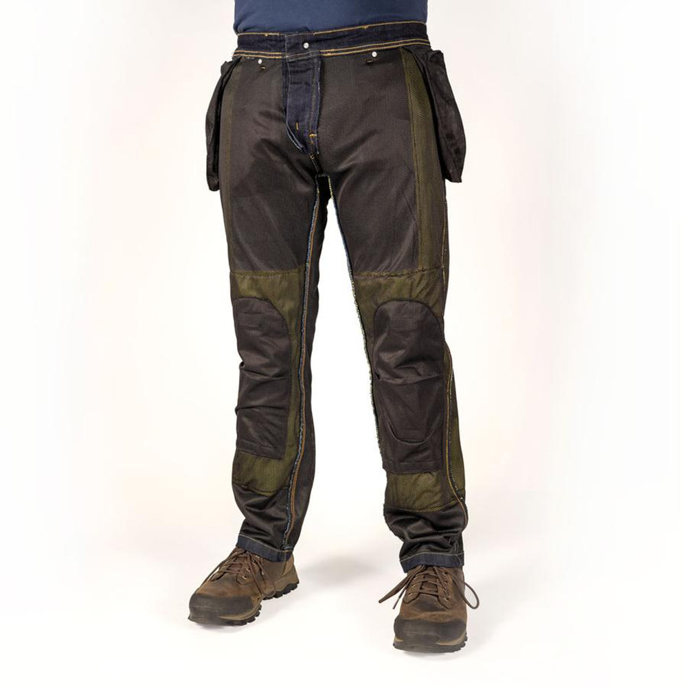 Mens Biker Cargo Pants Olive Green