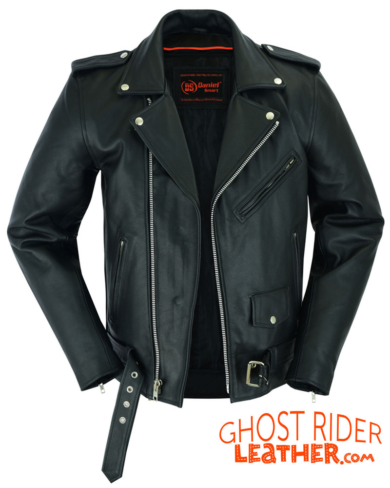 Leather police sales motorcycle jacket