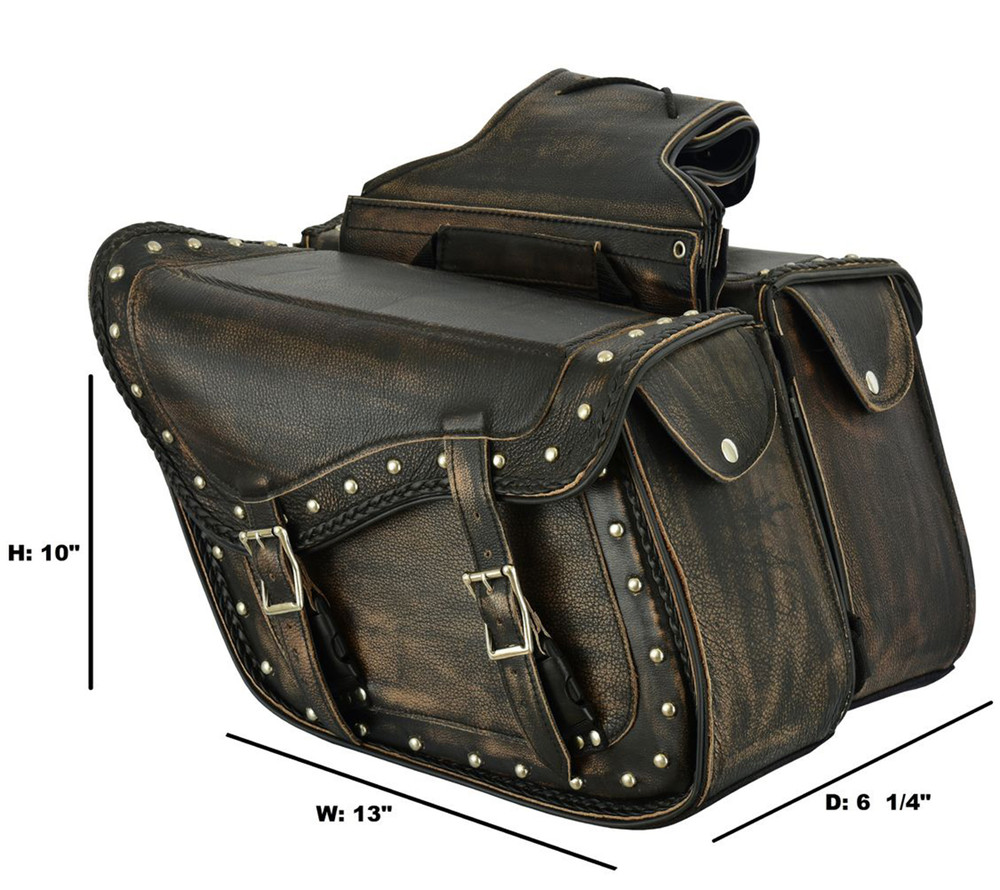 Genuine leather 2025 saddlebags