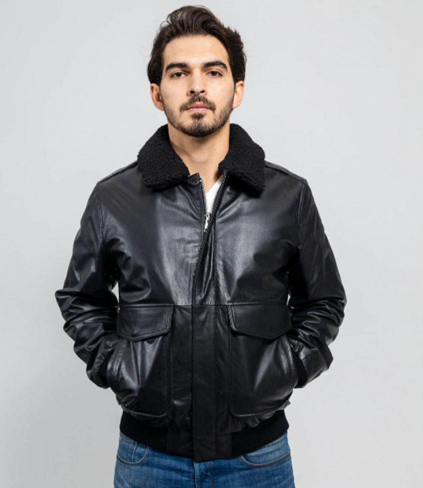 Moncler Men's Mayaf Fake Fur Collar Down Parka Jacket in Black Moncler