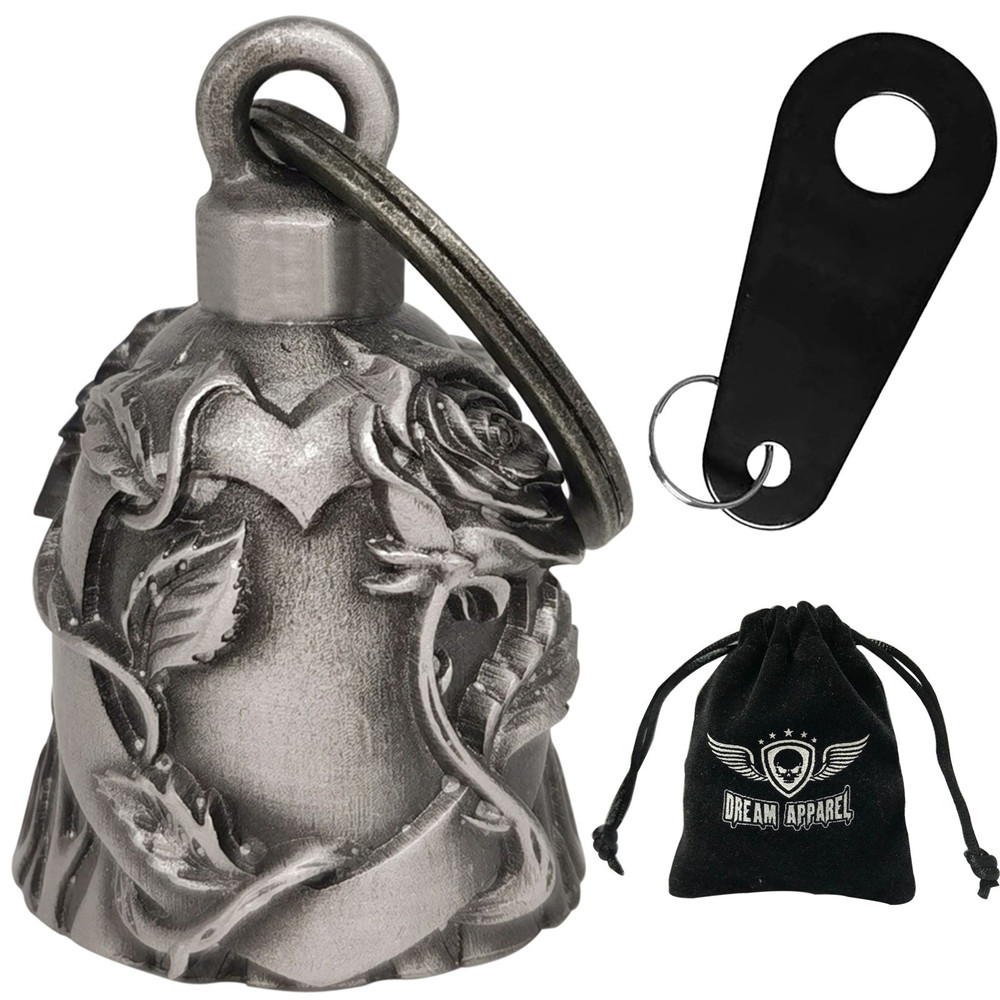 Motorcycle Ride Bell - 3D - Heart With Rose - Spirit Bell - Gremlin -  DBL16-L-DL