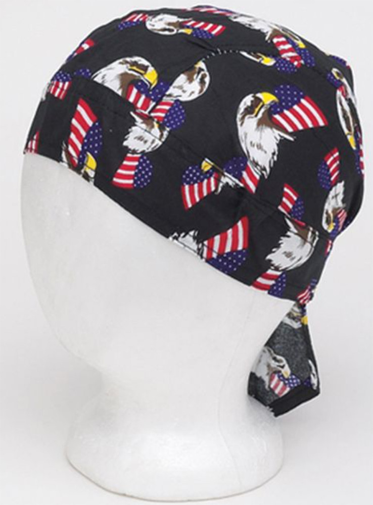 12 American Flag and Eagle Cotton Skull Caps - Pack of 12 - Dozen - Durag - AC237-DL