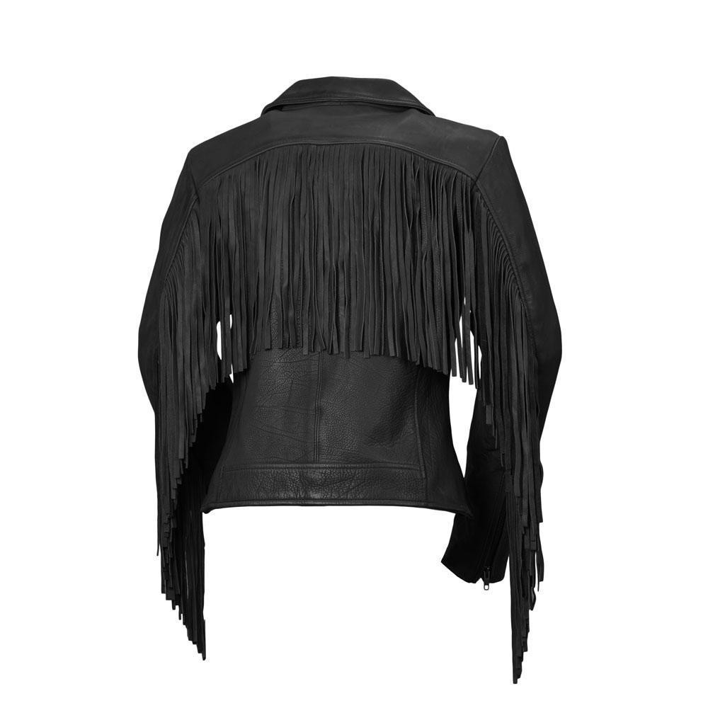 Daisy - Women's Western Leather Jacket With Fringe - Tassels - Choice of Colors - WBL1503