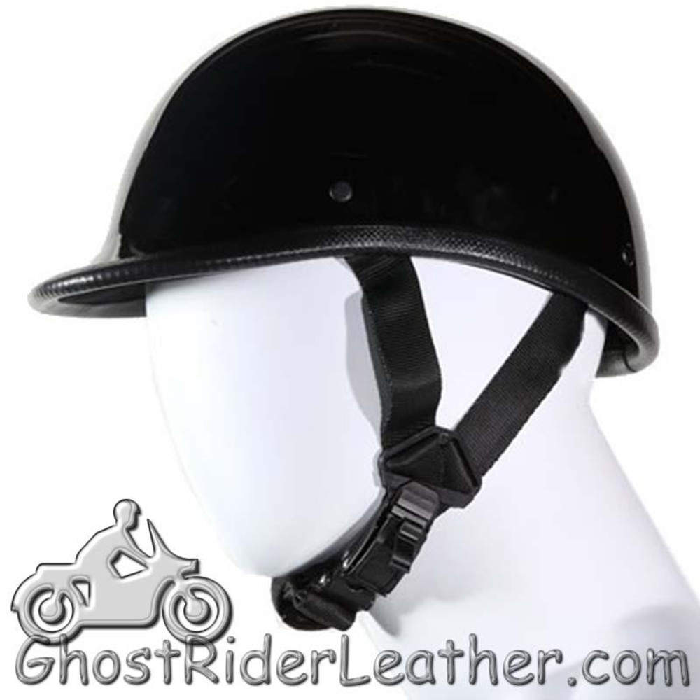 Novelty Motorcycle Helmet - Flat or Gloss Black - Jockey Polo - H404-H504-11-DL