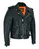Leather Motorcycle Jacket - Men's - Side Laces and Vents - Up To Size 64 - MJ201-88-SLV-DL