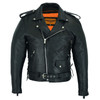 Leather Motorcycle Jacket - Men's - Side Laces and Vents - Up To Size 64 - MJ201-88-SLV-DL