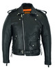 Leather Motorcycle Jacket - Men's - Side Laces and Vents - Up To Size 64 - MJ201-88-SLV-DL