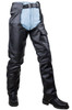 Plain Motorcycle Leather Chaps for Men or Women - SKU C4325-04-DL