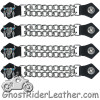 Set of Four Steer Skull Vest Extenders with Chrome Chain - AC1047-DL