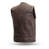 Leather Motorcycle Vest - Men's - Up To 5XL - Brown or Black - Texan - FIM643CAN-CCB-FM
