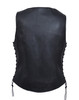 Leather Vest - Women's - Black Paisley Lining - Side Laces - 6890-00-UN