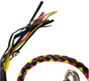 Get Back Whip - Black Yellow and Red Leather - 42" Long - Motorcycle Accessories - GBW19-11-DL