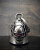 Skull Batwing Diamond - Pewter - Motorcycle Gremlin Bell - Made In USA - SKU BB103-DS