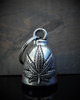 Bud Leaf - Pewter - Motorcycle Spirit Bell - Made In USA - SKU BB113-DS