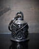 Race Flag Eagle - Pewter - Motorcycle Gremlin Bell - Made In USA - SKU BB84-DS
