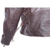Embossed Eagle Retro Brown Motorcycle Jacket with Side Laces and Live To Ride - SKU MJ703-02-DL