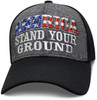 America Stand Your Ground - Baseball Cap - Black and Heather - SKU SAMSTD-DS