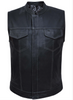 Leather Motorcycle Vest - Men's - Black Paisley Liner - Big Sizes - 4X 5X 6X 7X 8X - 6665-00-UN