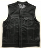 Leather Motorcycle Vest - Men's - Black Paisley Liner - Big Sizes - 4X 5X 6X 7X 8X - 6665-00-UN