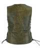 Women's Two Tone Leather With Longer Body 3/4 Vest - Side Laces - DS214-DS