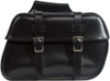 Black PVC Motorcycle Saddlebags With Hook - For Motorcycle Storage - SKU SD4079-HOOK-DL