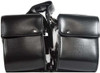 Black PVC Motorcycle Saddlebags With Hook - For Motorcycle Storage - SKU SD4079-HOOK-DL