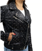 Black Leather Motorcycle Jacket - Women's - Handcrafted Studs - Claudia - WBL1723-FM