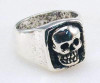 Giant Skull Ring - Antique Silver Plated - Biker Jewelry - Biker Ring - R17-DS