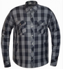 Flannel Motorcycle Shirt - Men's - Gray and Black - Armor - Up To Size 8XL - TW136-20-UN