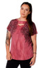 Women's Sliced Short Sleeve Shirt - Wing Graphics and Stones - 7726BRG-MW-DS