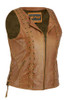 Leather Vest - Women's - Ultra Soft Brown - Lacing Design - RC236-RC
