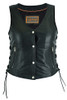 Leather Vest - Women's - Full Cut - Side Laces - Concealed Carry - DS294-DS