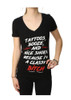 Women's V-Neck Shirt - Classy Bitch - Tattoos Booze Nice Shoes - WT54-DS