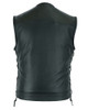 Leather Motorcycle Vest - Men's - Side Laces - Up To 12XL - Big and Tall - DS178-DS