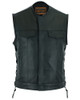 Leather Motorcycle Vest - Men's - Side Laces - Up To 12XL - Big and Tall - DS178-DS