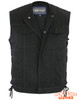 Denim Motorcycle Vest - Men's - Upgraded Gun Pockets - Up To 12XL - DM978-DS