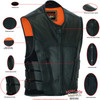 Leather Motorcycle Vest - Men's - Updated SWAT Team - Up To 8XL - RC007-RC