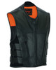 Leather Motorcycle Vest - Men's - Updated SWAT Team - Up To 8XL - DS007-DS