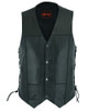 Leather Motorcycle Vest - Men's - 10 Pockets - Utility - Up To 8XL - DS100-DS