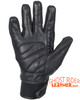 Leather Gloves - Men's - Full Finger - Knuckle Protector - Black - GLZ108-BLK-DL