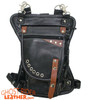 Leather Thigh Bag - Gun Pocket - Black - Touch of Brown - Motorcycle - AC1029-11-BRN2T-DL