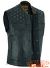 Leather Motorcycle Vest - Men's - Up To Size 8XL - Diamond Quilting - Big and Tall - DS199-DS