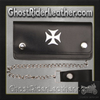 Leather Chain Wallet - Iron Cross Design - 6 Inch Bi-fold - AL3283-AL