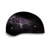 DOT Motorcycle Helmet - Tribal Purple Roses - Shorty - D6-PR-DH