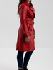 Fire Red Leather Trench Coat - Women's - Olivia - WBL3071-RED-FM