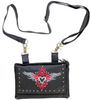 Leather Belt Bag - Red - Heart Wings Design - Handbag - BAG35-EBL1-RED-DL