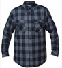 Flannel Motorcycle Shirt - Men's - Black Gray Plaid - Up To Size 5XL -TW205-20-UN