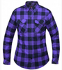Flannel Motorcycle Shirt - Women's - Purple and Black - Up To Size 5XL - TW255-17-UN